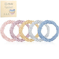 5 Pcs Mulberry Silk Hair Ties, Silk Hair Scrunchies Pink Valentines Day Gifts for Women Girls