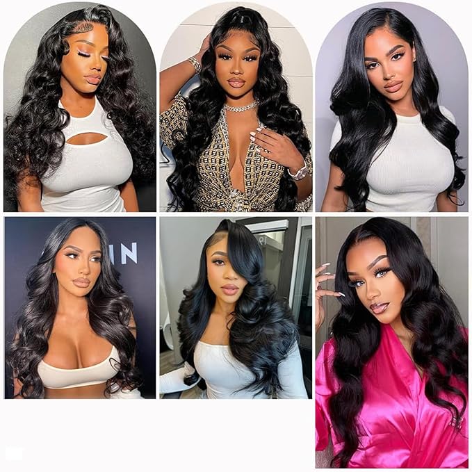 Real HD Lace Wig 13x6 Full Lace Frontal Wig 220% Density Body Wave HD Transparent Lace Front Wigs Virgin Human Hair Wigs Pre Plucked with Baby Hair 28 inch