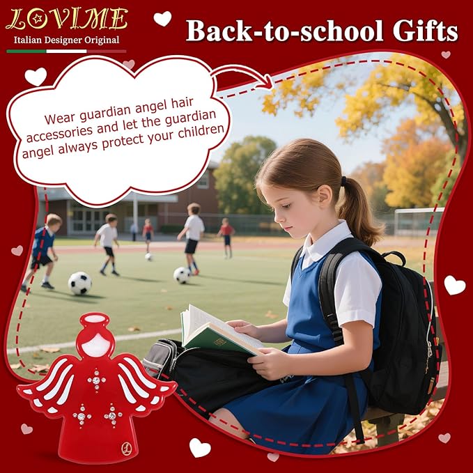 Inspirational Birthday Gifts for Girls "Guardian Angel" Hair Clips, Cute Back to School Gifts for Student from Teather, Daughter Granddaughter Nephew, Christmas Stocking Stuffer Gifts