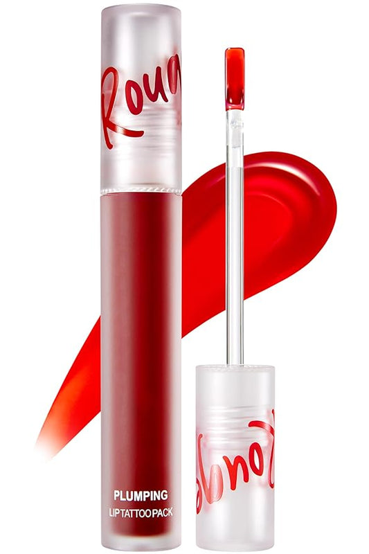 Rouge Star Plumping Lip Tattoo (0.17 oz) - 72-HR Long Lasting Waterproof Peel Off Lip Stain - Transfer-Proof, Non -Sticky Hydrating Matte Lip Tint Tattoo (Richly Red)