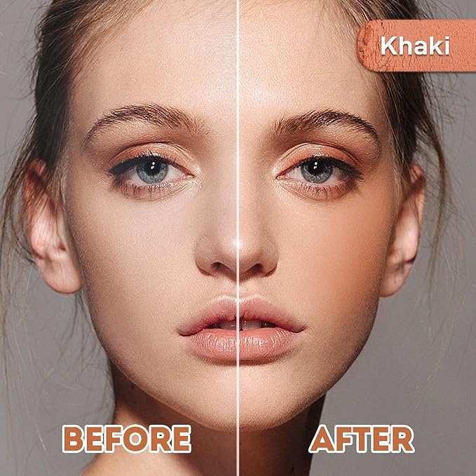 Face Blush for Cheeks Waterproof Smooth Creamy Formula, Matte Finish Buildable Lightweight Cream Blush Balm Create a Natural, Long Lasting Makeup Brightens Facial Radiance (Khaki)