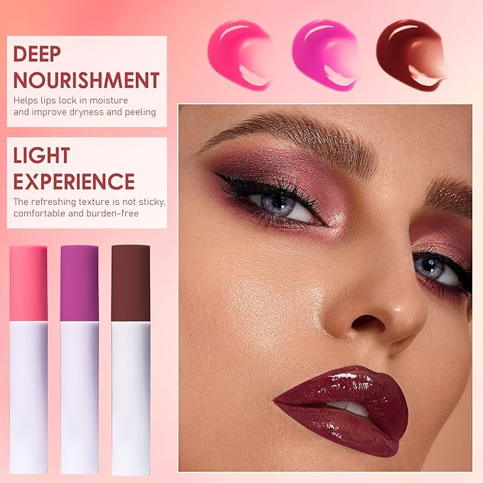 Lips Staining Lip Oil, Lips Staining Long-Lasting Moisturizing Lip Oil,Glossy Lip Stain (GUAVA)