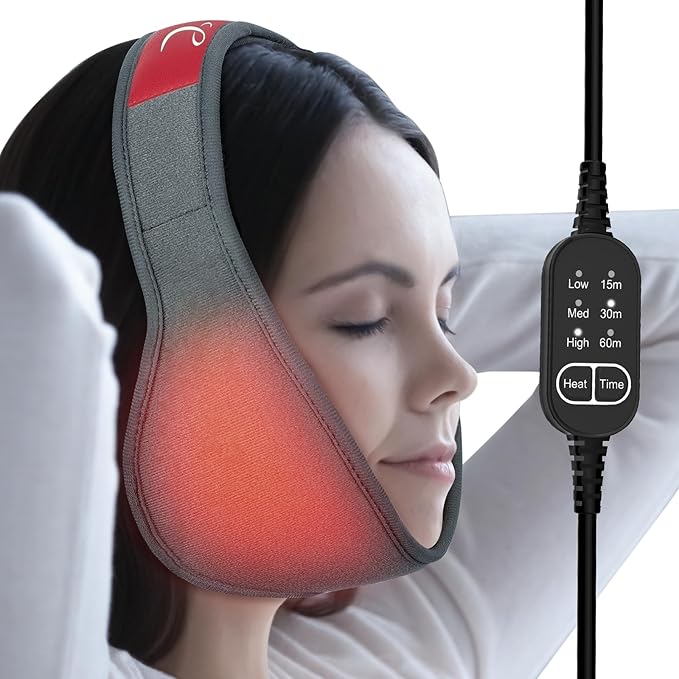 Comfytemp Face Heating Pad for TMJ Relief, Heated Face Mask with 3 Heat and Time Settings, USB Electric Wearable Heating Pad for Face Jaw Chin Wisdom Teeth, Oral and Facial Surgery