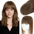 Rich Choices Human Hair Toppers for Women-100% Real Remy Hair Topper with 3D 360°Bang-Upgraded 150% Density 9 * 12CM Lace Base-Clip in Hairs topper for Thinning Hairs-12Inch #2 Dark Brown