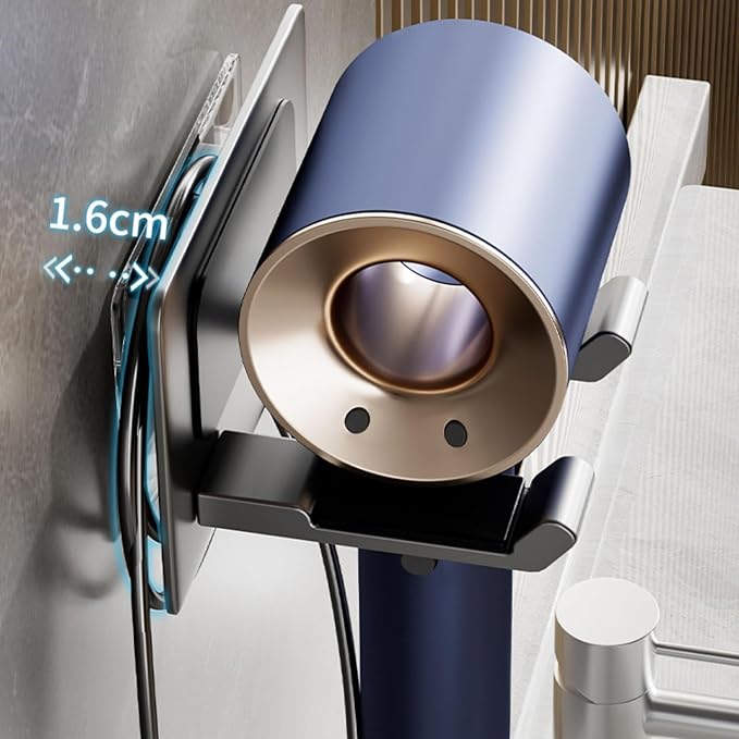Hair Dryer Holder, Hair Dryer Holder Wall Mounted,New Upgrade Stainless Steel Self Adhesive Blow Dryer Holder Rack for Most Hair Dryers