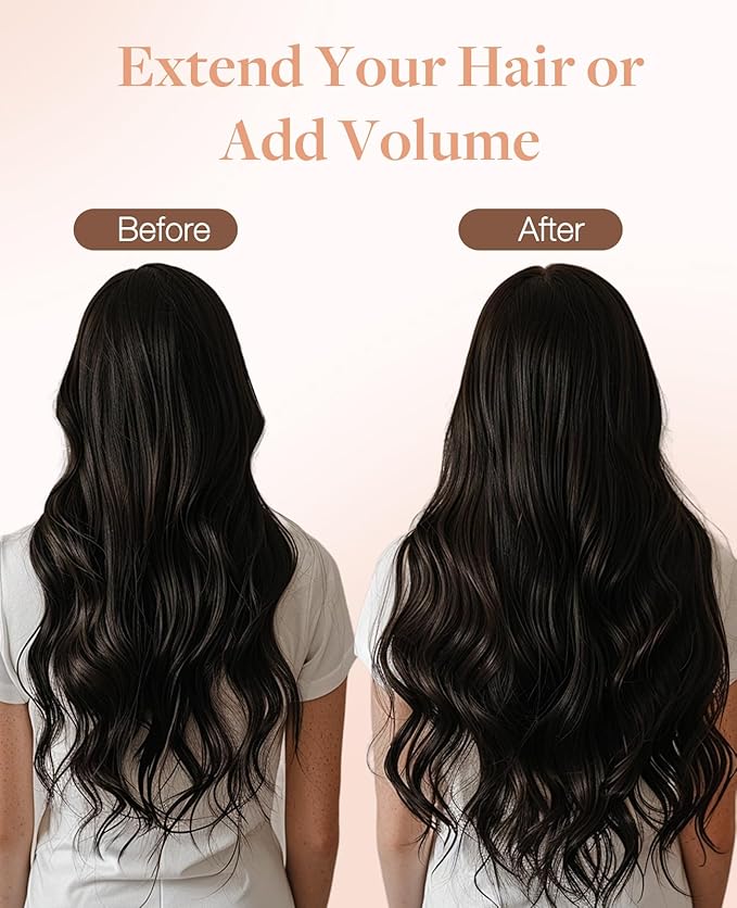 GOO GOO Invisi edge Tape in Hair Extensions Human Hair, 1B Natural black 20pcs 14inch 50g, Virgin Human Hair Tape ins, Seamless Injected Tape in Hair Extensions