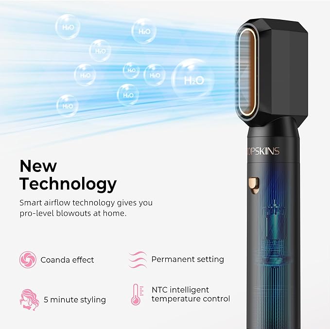 6 in 1 Blow Dryer Brush Set & Hot Air Styler, Negative Ionic Hair Dryer Brush Hair Styling Tools for Fast Drying Straightening Curling Voluming, Ideal Gifting for Women (Black)