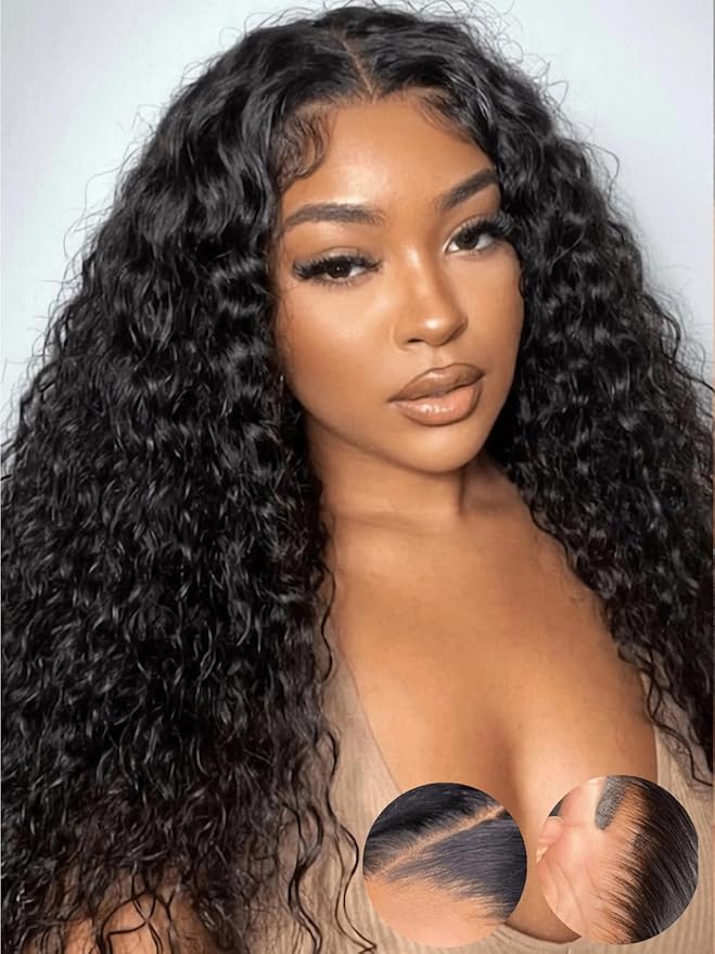 Julia Hair Water Wave 13x4 Pre Everything Glueless Lace Front Wigs Human Hair for Women 12A Pre Cut HD Lace Frontal Wigs Pre Plucked Put on and Go Bye Bye Knots Wig Natural Color 180% Density 26 Inch