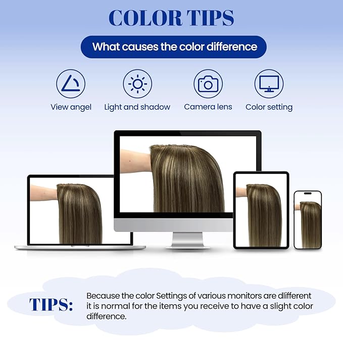 WORLDSTAR Hair Toppers for Women Real Human Hair No Bangs 6 * 7 Inch Base 14 Inch 65g #4/27/4 Balayage Chocolate Brown Ombre Caramel Brown Toppers Hair Pieces for Women with Thinning (tp#4/27/4-14)