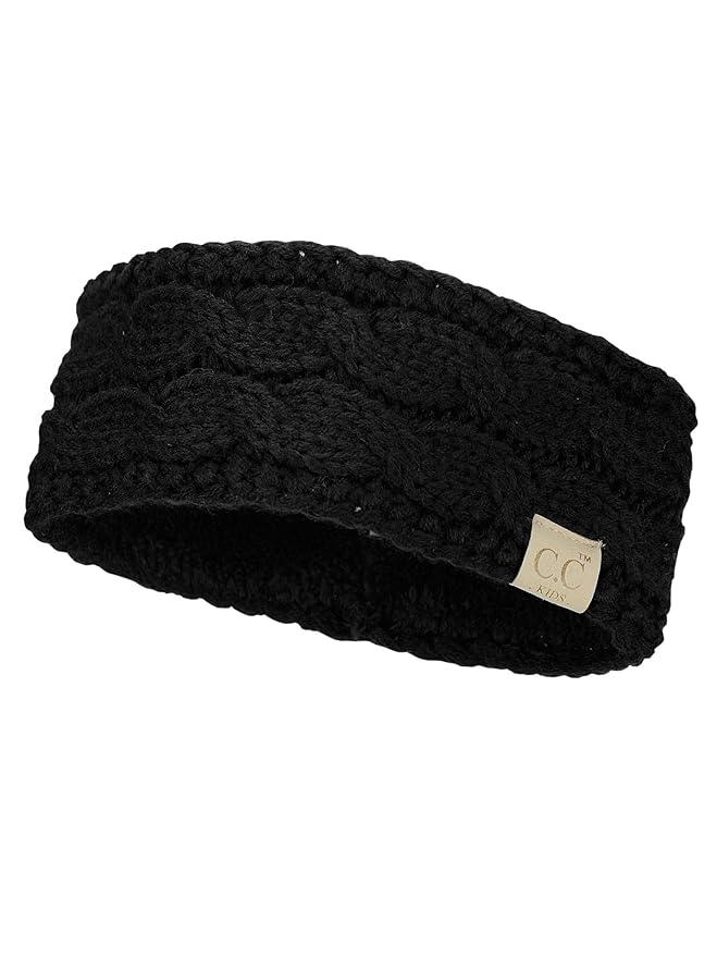 C.C Children's Kids' Winter Warm Cable Knit Fuzzy Lined Ear Warmer Headband