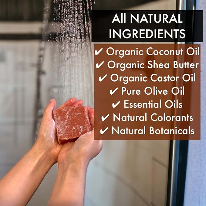 Natural Amor Handmade Soap Bar Set (4 Pack), Cold Process, Natural Ingredients Gift Box for Women, Moisturizing Body & Face Bars, Spa Self Care Gift