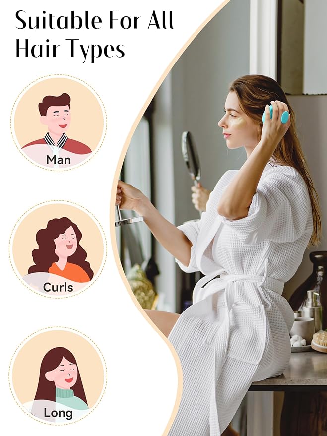 HEETA Hair Scalp Massager for Hair Growth, Shampoo Brush, Scalp Scrubber Exfoliator with Soft Silicone Bristles for Dandruff Removal to Relieve Stress, Wet Dry Use, Green