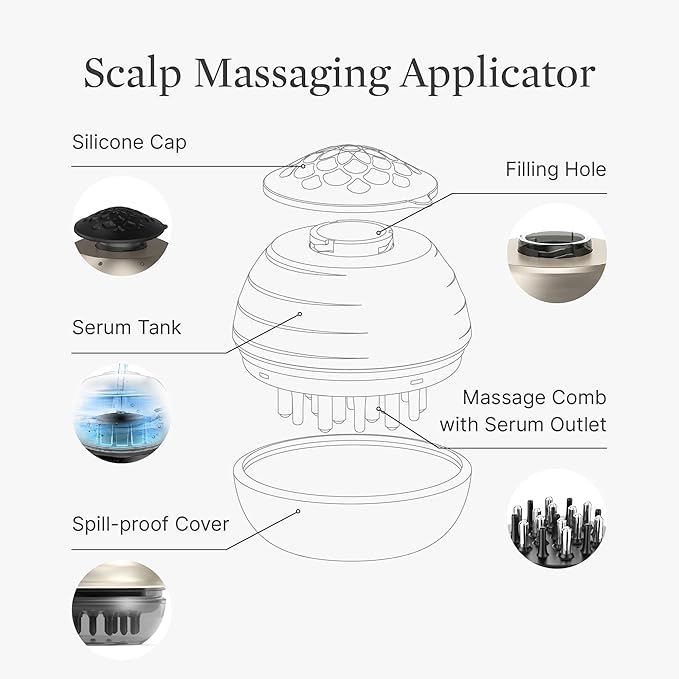 Better Not Younger Superpower Serum & Liquid Comb Bundle – Hair Growth Serum with Scalp Massaging Applicator for Thinning, Aging Hair – Fuller, Stronger Hair for Women Over 40