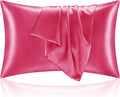 BEDELITE Satin Pillowcase for Hair and Skin, Super Soft and Cooling Similar to Silk Pillow Cases 2 Pack with Envelope Closure, Gift for Women Men(20"x40" King Size, Hot Pink)