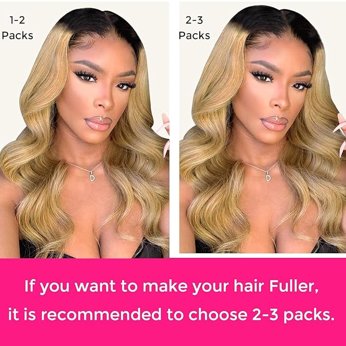 Lashey Seamless Clip in Hair Extensions Human Hair 7pcs 110g 14 Inch Body Wave Ombre Natural Black to Honey Blonde Hair Extensions Clip ins with Soft PU Weft