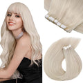 Sunny Hair Tape in Hair Extensions Human Hair 12inch Hair Extensions Real Human Hair Tape in Extensions for Women Platinum Blonde Invisible Natural Straight Skin Weft Double Sided Tapes 40pcs 60g