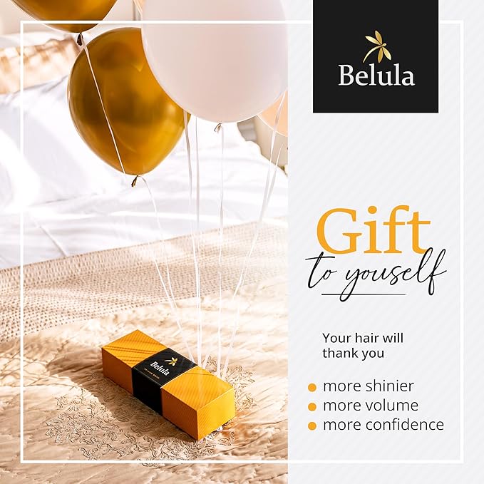 100% Boar Bristle Hair Brush for Women Set by Belula (L Size). Soft Natural Bristles for Thin and Fine Hair. Wooden Comb, Travel Bag and Spa Headband Included!