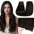 Full Shine Genius Weft Tape in Extensions Color 2 Dark Brown Seamless Adhesive Tape in Weft Hair Extensions Human Hair Double Weft 20Inch 50G One Piece Brazilian Straight Hair Bridal Hairstyles Soft