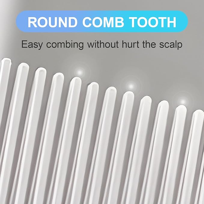 Hair Comb for Women and Men, Durable Detangling Hair Comb with Handle, Large Detangler Comb for Thin Straight Short Hair(White)