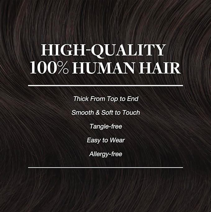 GOO GOO Clip in Hair Extensions Real Human Hair, Remy Human Hair Extensions Clip ins for Women, Natural Human Hair, 16inch 160g 7Pcs, #2 Dark Brown