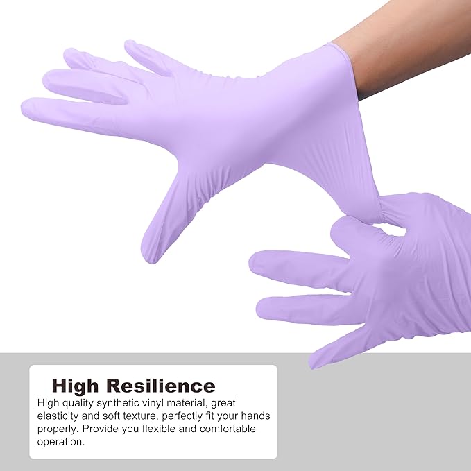 Disposable Gloves Large, Nitrile and Vinyl Blend Material Gloves, Latex Free 4 Mil 1000 Pc Food Grade Glove for Cleaning, Food Prep,Hair Dye,Tattoo, Purple