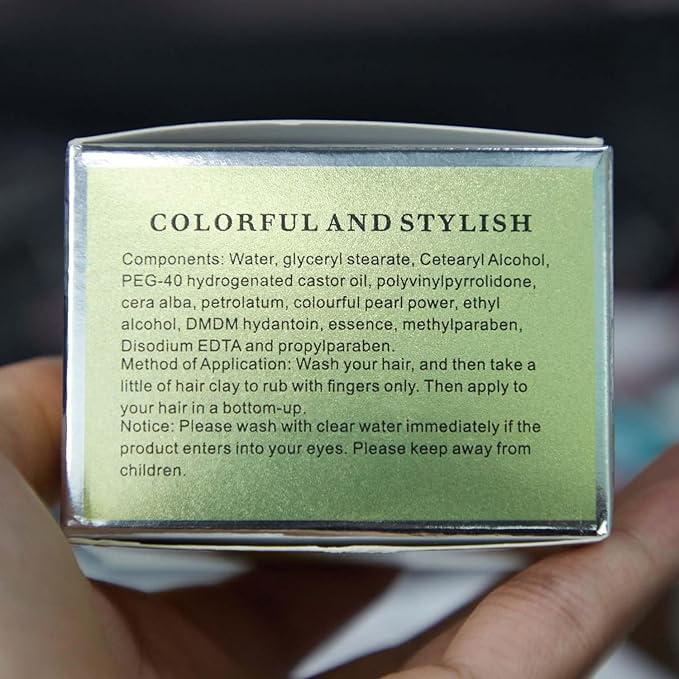 Hair Wax Color White, Temporary Hair Color Dye Washable Hair Styling Mud, Style Clay for Girls Boys Teens Women, Instant Hair Coloring Gel Cream for DIY Cosplay Halloween Children's Day (1, White)