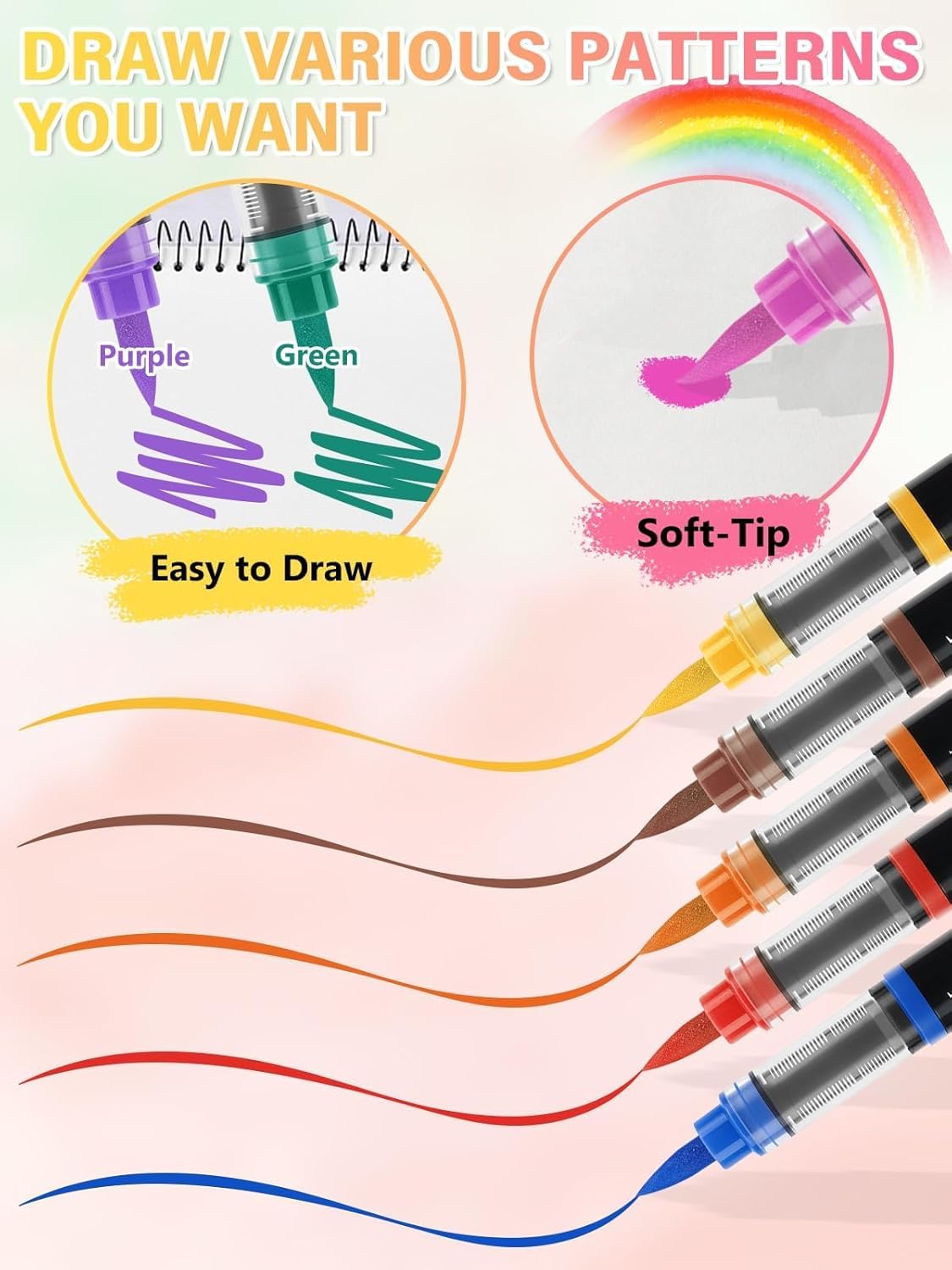 EBANKU Nail Art Pens Beauty Gift Set, 12 Colors Quick Drying Soft-Tip Nail Polish Pens 3D Acrylic Paint Nail Pens for Nail Art Color-fast Nail Point Dotting Liner Pen Sets for Home & Salon Nail DIY