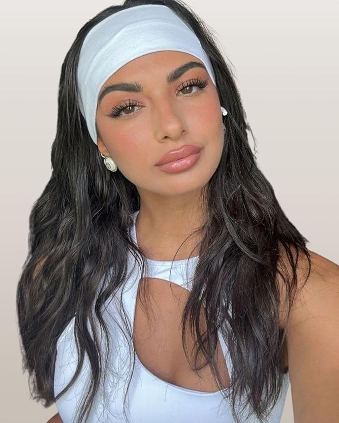 Headbands for Women 3 Pcs Wide Cotton Headband Non-slip Stretchy Elastic Head Wrap Holder Hair Accessories
