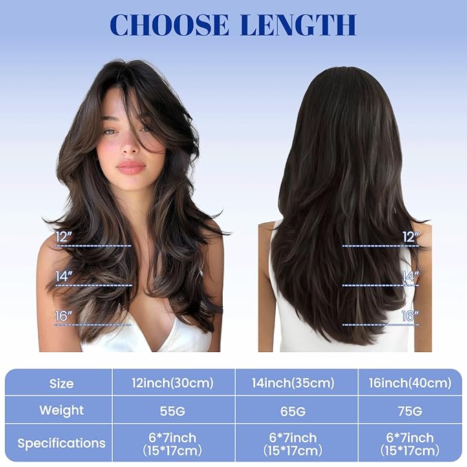 WORLDSTAR Hair Topper for Women Real Human Hair 360°3D Coverage Hairpieces Hand-stitched, No Bangs,75g,6 * 7 Inch Base,16 Inch #4 Medium Brown with Top Extension for Thinning Hair (tp#4-16)