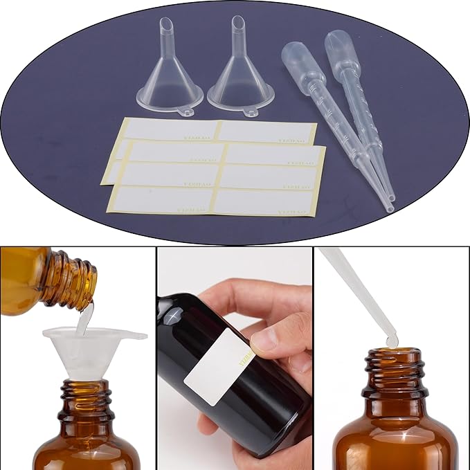 YIZHAO Black Glass Dropper Bottle 4oz, Tincture Bottles with Glass Dropper, for Essential Oils, Aromatherapy, Cosmetic, Laboratory, Pharmacy, Liquids, Travel –9 Pcs