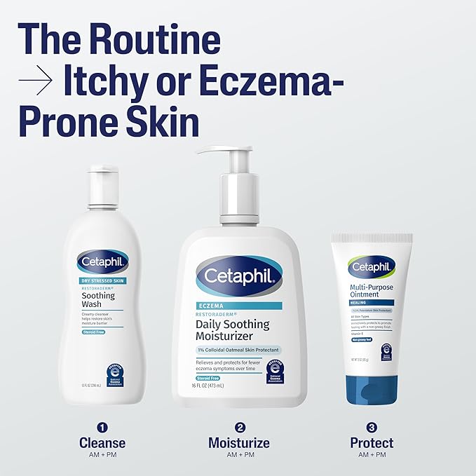 CETAPHIL RESTORADERM Soothing Moisturizer, For Eczema Prone Skin, 10 fl oz, For Dry, Itchy, Irritated Skin, 24Hr Hydration, No Added Fragrance, Doctor Recommended Sensitive Skincare Brand