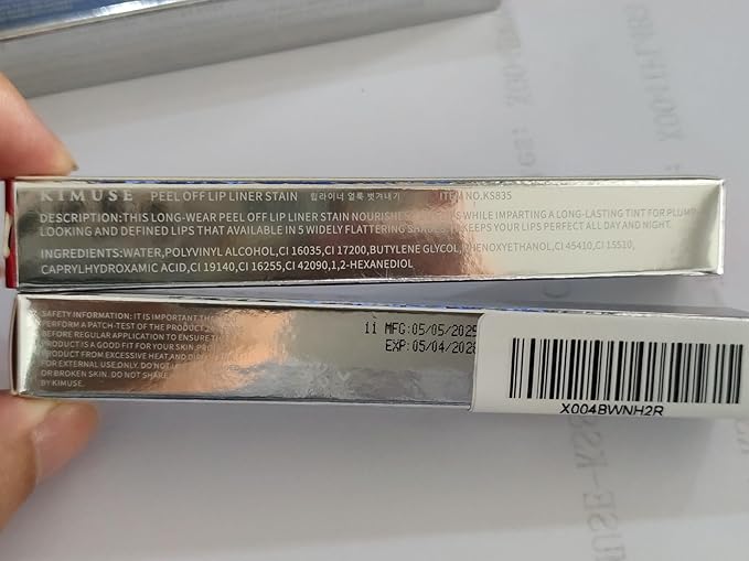 KIMUSE Peel Off Lip Liner Stain, Long Lasting Lip Tint Stain Peel Off, Waterproof, Transfer-Proof, Highly Pigmented Color Peel Off Lip Stain Liner, Matte Finish