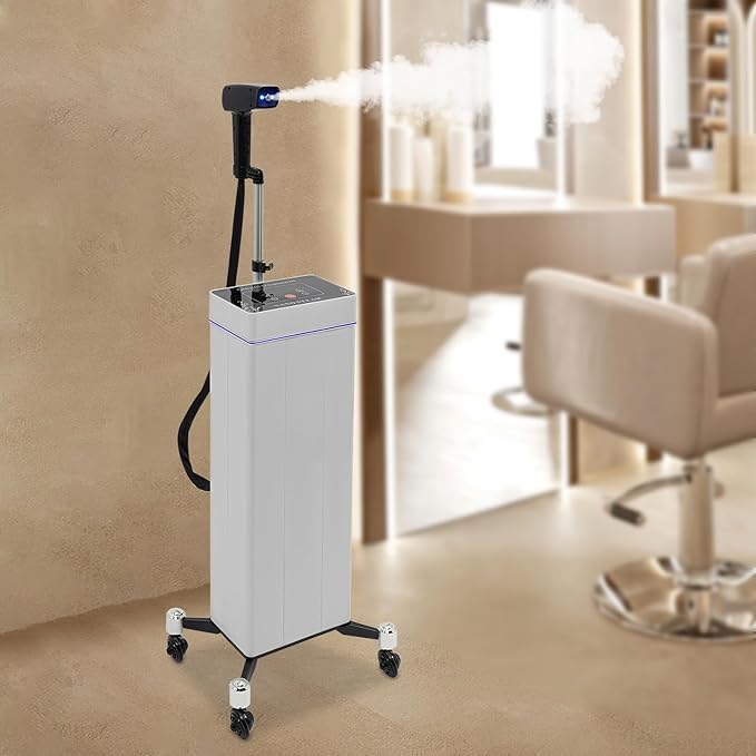 Nano Hair Steamer, Multifunctional Professional Nanoscale Spray for Hair Care Hair Repair, 1200W Nano Mist Hair Steamer for Deep Conditioning with Bottom Wheels and Smart Touch Control