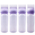 4 PCS Root Comb Applicator Bottle,Hair Oil Applicator Bottle for Hair Dye Shampoos Salons.6oz（purple）