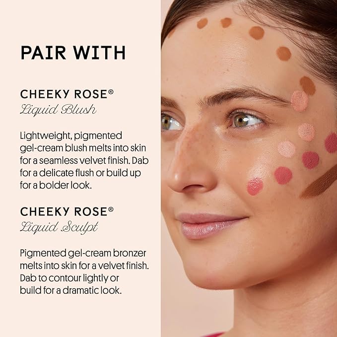 Winky Lux Cheeky Rose Liquid Highlighter, Gel Cream Blush Wand, Blendable & Buildable Pigment, Long Lasting Weightless, Angel