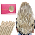 WENNALIFE Tape in Hair Extensions Human Hair, 20pcs 30g 10 inch Ombre Ash Blonde to Golden Blonde Balayage Platinum Blonde Remy Hair Extensions Straight Human Hair Tape in Extensions Tape Extensions