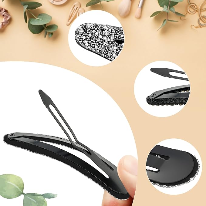 2PCS Rhinestone Hair Clips,Snap Hair Accessories,Decorative Hair Clips,Rhinestone Barrettes For Women Girls(SET19)