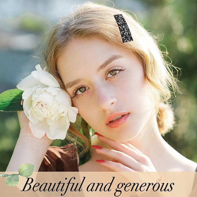 Rhinestone and Crystal Hair Clips 2-Pack, Sparkly Barrettes & Elegant Bling Accessories for Women & Girls(Set15)