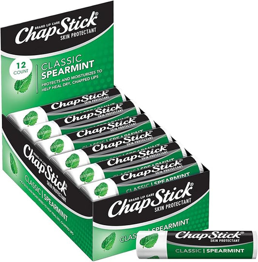 ChapStick Classic Skin Protectant Flavored Lip Balm Tube, 0.15 Ounce, 12 Count (Pack of 1)