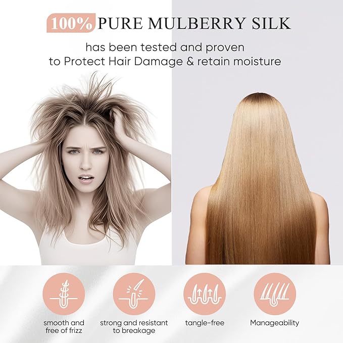 100% Mulberry Silk Pillowcase 22 Momme (SGS Certified) with Free Silk Eye Mask - Luxury Gift-Ready Folded Packaging, Cooling Pillow Cover for Hair & Skin Care (Gold, Standard (1 Pack))