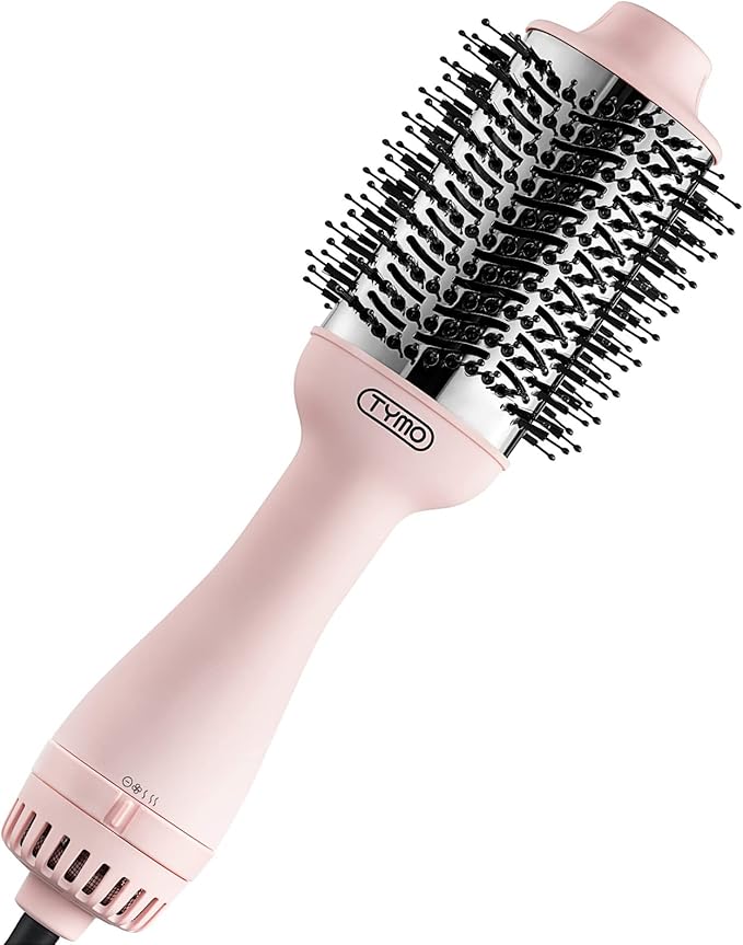 TYMO Hair Dryer Brush Blow Dryer Brush in One, 4 in 1 Ionic Hairdryer and Styler Volumizer with Oval Titanium Barrel, Hot Air Straightener for Smooth Frizz-Free Blowout, Pink