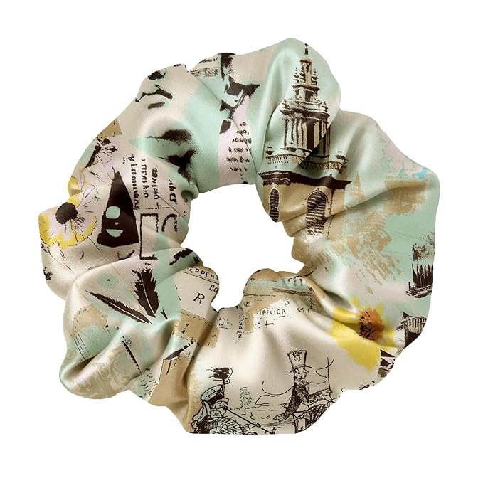 LILYSILK Silk Hair Scrunchies Ties for Frizz & Breakage Prevention 100% Mulberry No Damage Elastic Ponytail Holders, Aquarius