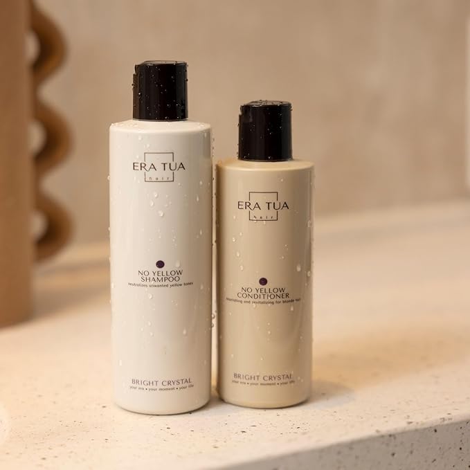 No Yellow Toning Conditioner for Blonde Hair, Silver, Bright Crystal and Purple | blonde shampoo Brass Moisturizing Formula | Dutch Made | Green Tea, Jasmine & Rose Scent | 750 ml