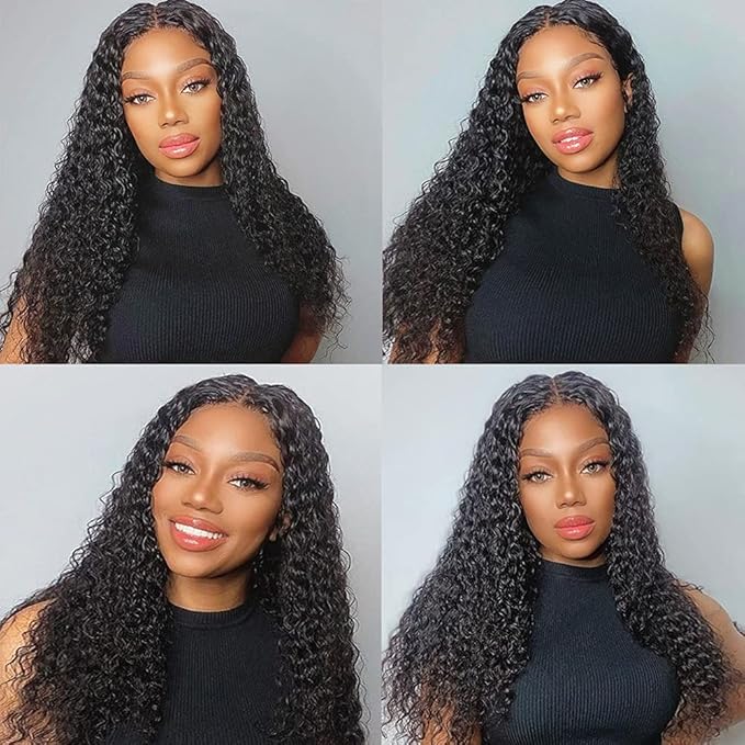 Bundles Human Hair Natural Black Water Wave Bundles 18 20 22 Inch Double Weft Color 1B Wet and Wavy Bundle Niegmeag Peruvian Virgin Soft and Silky Remy Hair Extensions