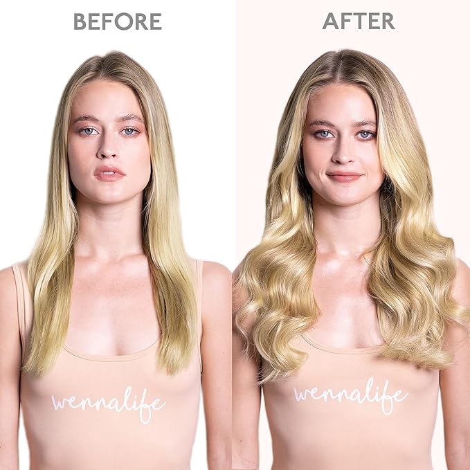 WENNALIFE Seamless Clip In Hair Extensions, 18 Inch 7pcs 130g Light Blonde Highlighted Golden Blonde Hair Extensions Clip In Real Human Hair Extensions Invisible PU Weft Human