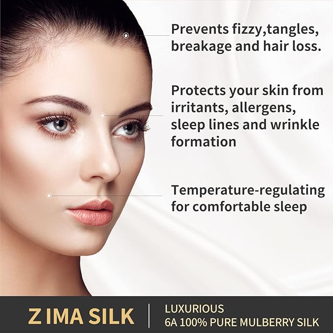 ZIMASILK 25 Momme 100% Pure Mulberry Silk Pillowcase for Hair and Skin Care, Highest Grade 6A Pillow Cases for Women, Long-Lasting Durablity, Gift for Women Men, 1Pc (Standard 20"x26", Black)