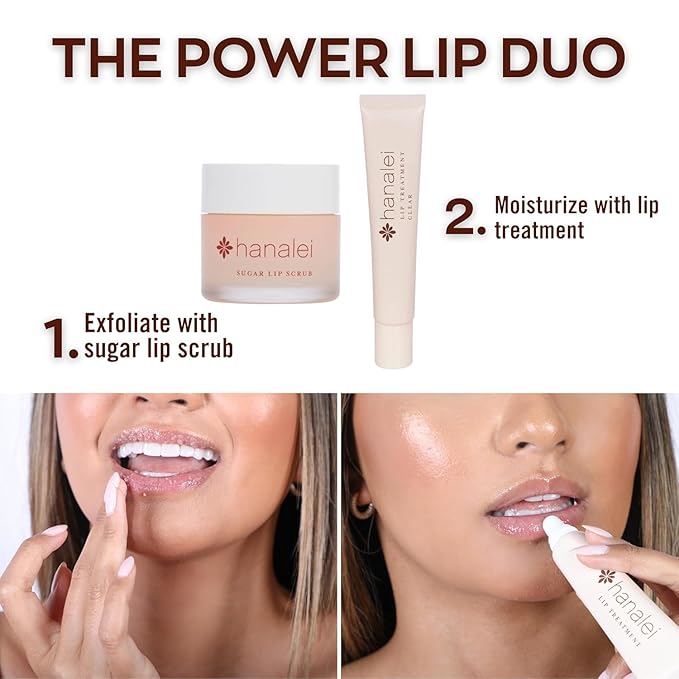 Hanalei Lip Treatment for Dry, Chapped Lips – Intensive Overnight Moisturizer with Kukui Oil, Shea Butter & Grapeseed Oil – Hydrating Balm for Healing Cracks – Clear Tint, Full-Size 15g – Cruelty-Free