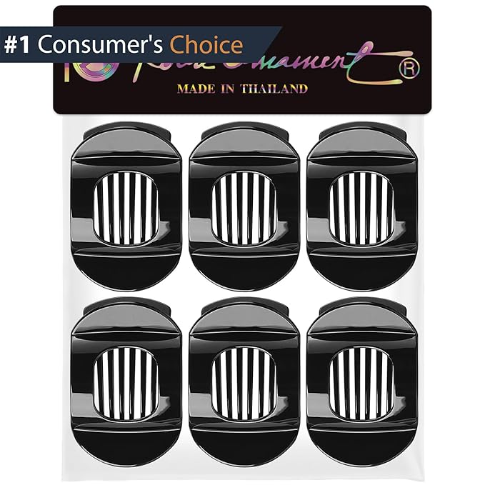RC ROCHE 6 Pcs Flat Claw Hair Clips for Women Thick Hair French Round Duckbill Square Secure Strong Hold Grip Clamps Barrettes Curved No Slip No Crease Styling Cute Extra Jumbo XL, Large Black