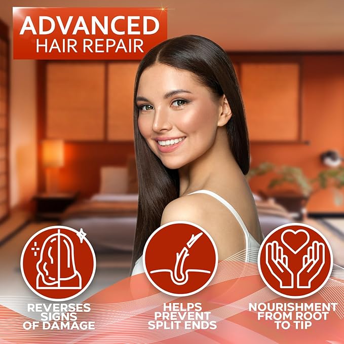 Batana Oil Hair Serum - Repair Thinning, Dry, Damaged, Fine and Split Ends - Thickening, Lightweight Formula - Anti Frizz and Heat Protection Control Products for Men and Women - Curly and Frizzy Mix