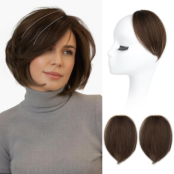 REECHO Clip in Hair Volumizer, 2PCS 6 inch Short Thick Clip in Hairpieces Adding Extra Volume Hair Extensions for Women (Dark Brown)